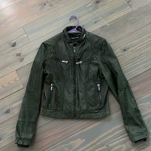 Black Rivet GENUINE LEATHER Moto jacket